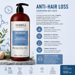 SHAMPOO OHANIC  ANTI CHUTE SANS SILICON PARAFIFIN SULFITES COLORANTS PEG-S