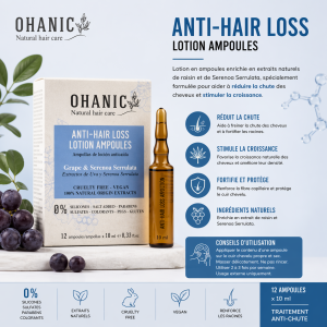 LOTION 12X10ML ANTI PERTE DE CHEVEUX OHANIC